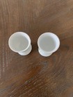 White Ceramic Porcelain Egg Cup Holders Pedestal Foot Modern - Set of 2 MINT — photo 2