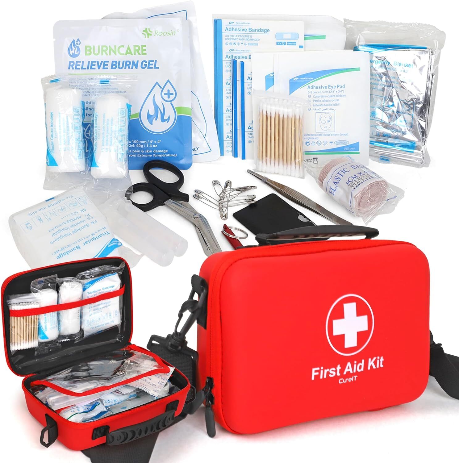 First Aid Kit Travel, Waterproof with Shoulder Straps for Easy Carry，Outdoor