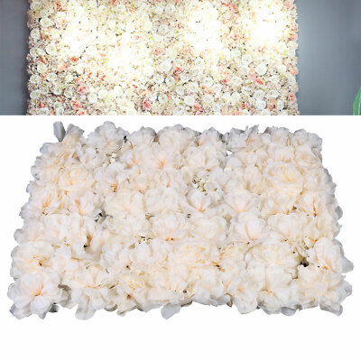 6X K??nstliche Blumenwand Rosenwand Hintergrund Hochzeit Dekor 40x60cm HOTSELL