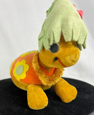 Vintage 60  s Dakin Dream Pets Honolulu Harry Turtle Hat Lei Flowers Sawdust
