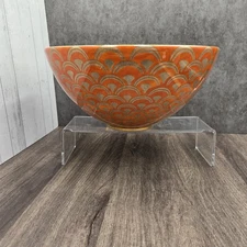 L’Objet Pour Fortuny Venezia Bowl Orange Gold 12" Neiman Marcus Exclusive