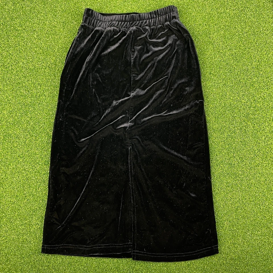 Maxi Falda The Childrens Place Elastizada Terciopelo Negro Cintura Elástica Abertura Trasera Talla 8 Foto 2 de 4