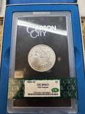 1884 CC Morgan Silver Dollar CACG MS 62+ GSA