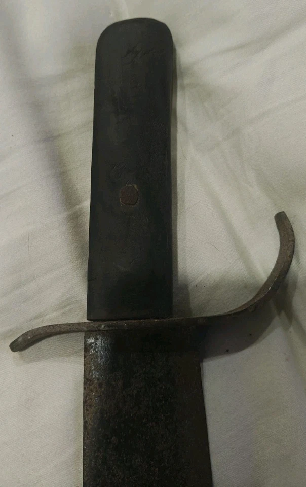 Cuchillo Bowie antiguo con mango de madera... Foto 4 de 4