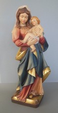 Mutter Gottes mit Kind Maria Madonna 56 cm hoch Holz geschnitzt bemalt