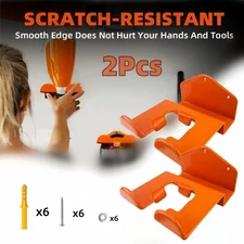2 Pcs Garden Power Tool Hanger Wall Mount Waterproof Rust-Proof - Orange NEW