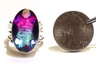 925 sterling silver Bi color pink blue tourmaline gemstone Lab Grown ring 11.1g — photo 6