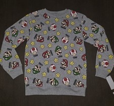 NEW BOYS SUPER MARIO CREWNECK GRAPHIC SWEATSHIRT SIZE XL