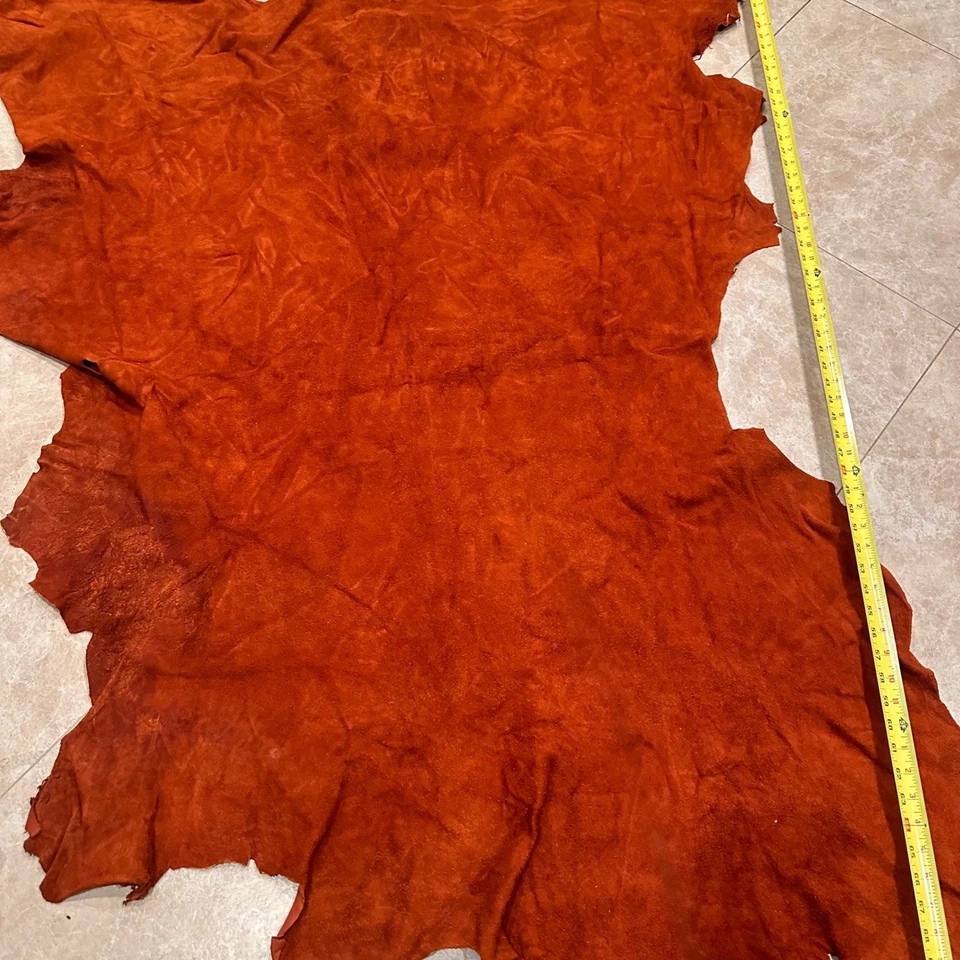 Pieza de tapicería grande de gamuza de cuero para suministros artesanales para ocultar proyectos hágalo usted mismo naranja Foto 4 de 4