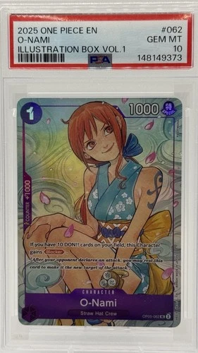 O-Nami (Illustration Box Vol.1) OP05-062 One Piece Promotion Cards Foil PSA 10