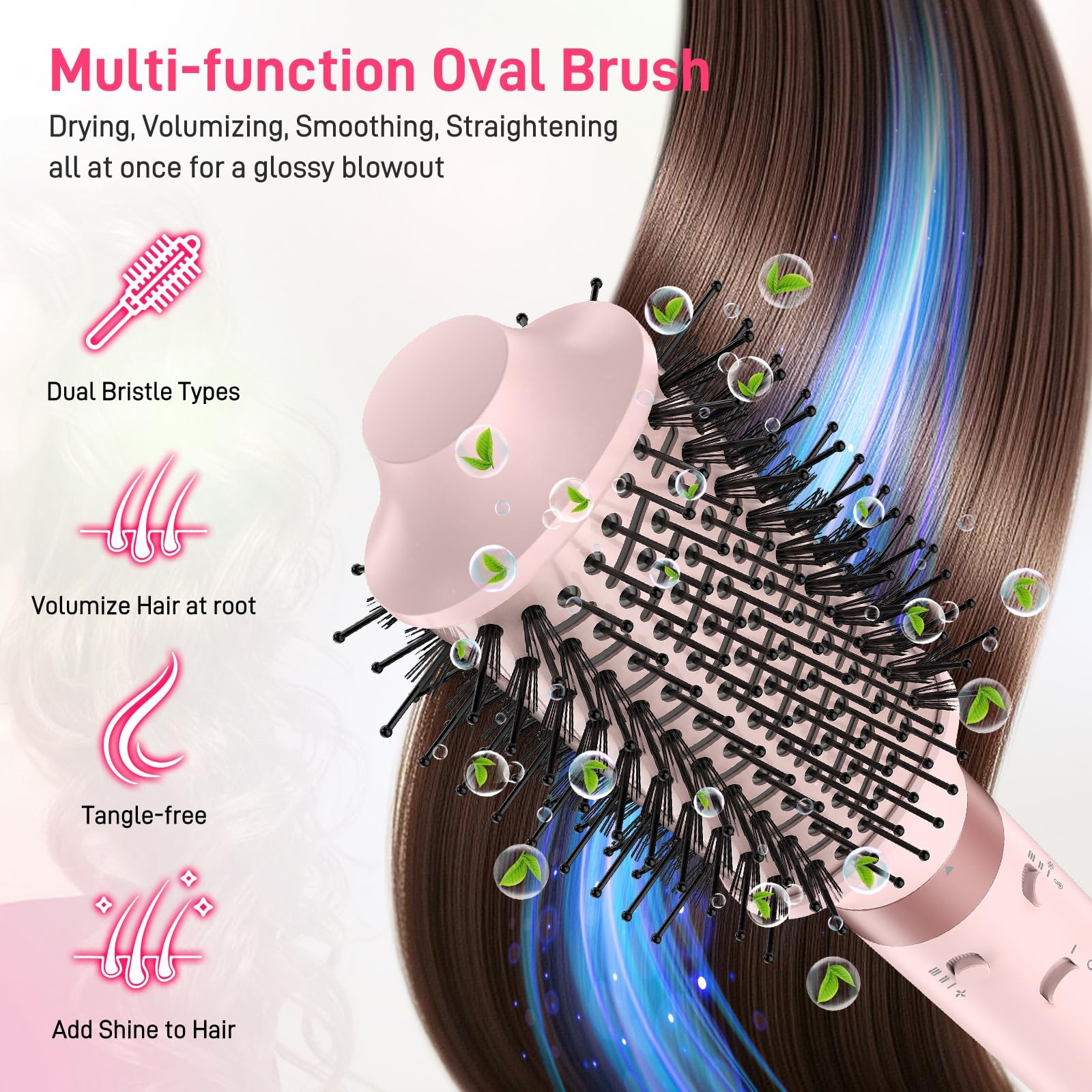 Dual Voltage Hot Air Styler Wrap - 5 in 1 Hair Dryer Brush with Fast Drying B...