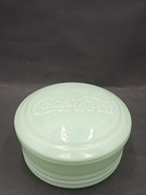 Tablecraft Coca-Cola Jadeite Salt Cellar W/lid14oz