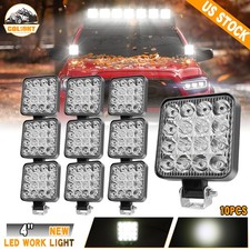 4 Square Led Work Lights Spot Beam Ip68 Offroad Driving Pods 10pc Truck Suv 12v 4 Square Led Work Lights Spot Beam Ip68 Offroad Driving Pods 10pc Truck Suv 12v