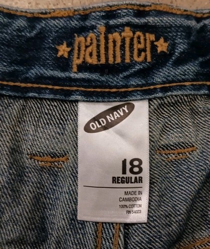 Old Navy ⭐Maler⭐Jeans 28x29 blau Baggy Loose Fade Wide Leg Carpenter Vintage - Bild 10 von 15