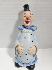 VTG Clown Porcelain Polka Dots Circus Top Hat Red Nose Taiwan