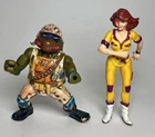 Vintage TMNT Raphael 1991 & April O’Neil 1992 Playmates Figure Lot