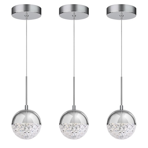 Pendant Lights Kitchen Island Chrome, Height Adjustable Modern LED Pendant Li...