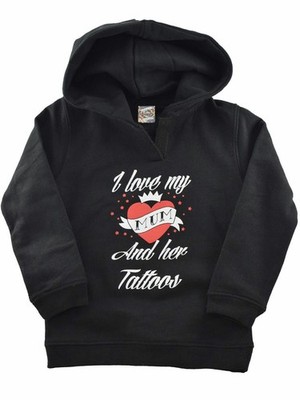 Darkside Baby Hoodie I Love My Mom And Her Tattoos Kleinkind Newborn Black 5009