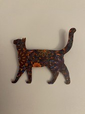 Floral Cat Lapel Pin P162