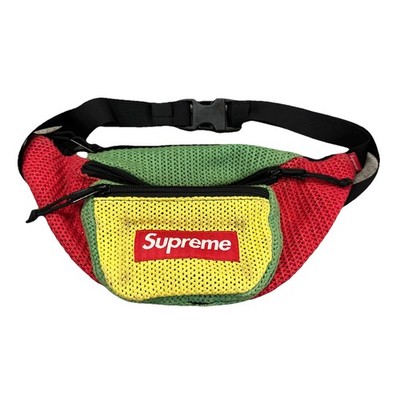 Supreme Crochet  Rasta Fanny Pack Waist Bag Ss21B27 Red Green Yellow