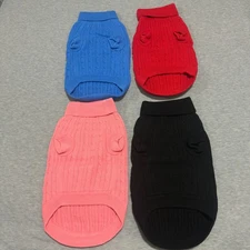 Doggie Design Cotton Tight knit Cable Dog Sweater Size XL Multi Color Warm