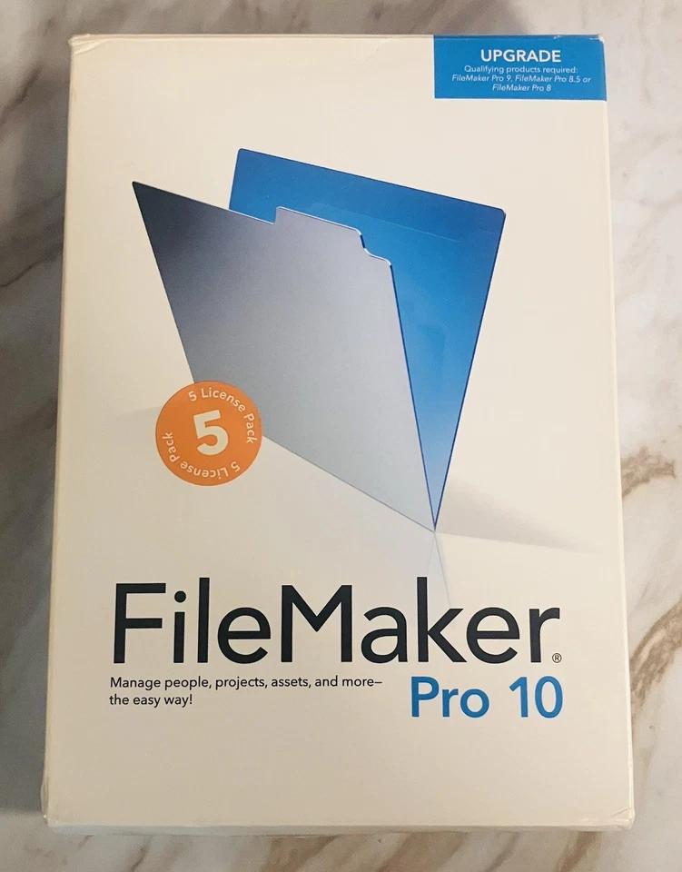 FileMaker Pro 10 Upgrade Confezione 5 Licenze Box Set + 2 Guide Lotto Completo - Immagine 2 di 4
