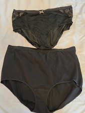LOT: 2 Pairs Cacique Panties High Waist & No-Show Full Brief Plus Size 26/28