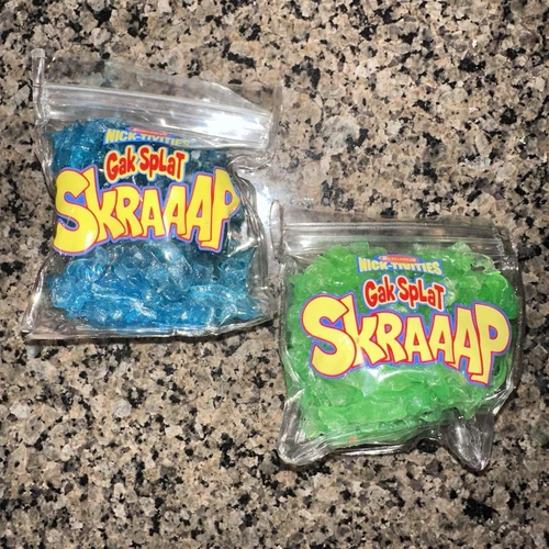 Vintage Nickelodeon Nick-Tivities Gak Splat Skraaap – Blue & Green Pair