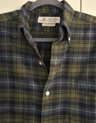 Vintage Stephens Brothers London HRH Duke Edinburgh Wool Cotton Plaid Shirt M