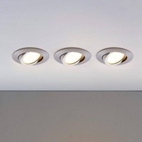 Lindby 3Er Set Led 'Andrej' (Modern) In Alu (3 Flammig, ), Wohnzimmerleuchte