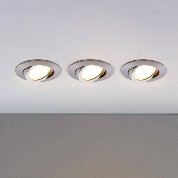 Lindby 3Er Set Led 'Andrej' (Modern) In Alu (3 Flammig, ), Wohnzimmerleuchte-image