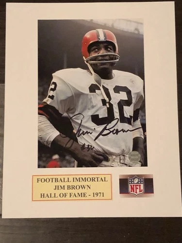 Jim Brown Signed Autographed 5X7 Photo 8x10 Matt. COA . HOF