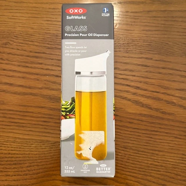 NIB OXO SoftWorks Drip Free 12 oz Glass Precision Pour Oil Dispenser New