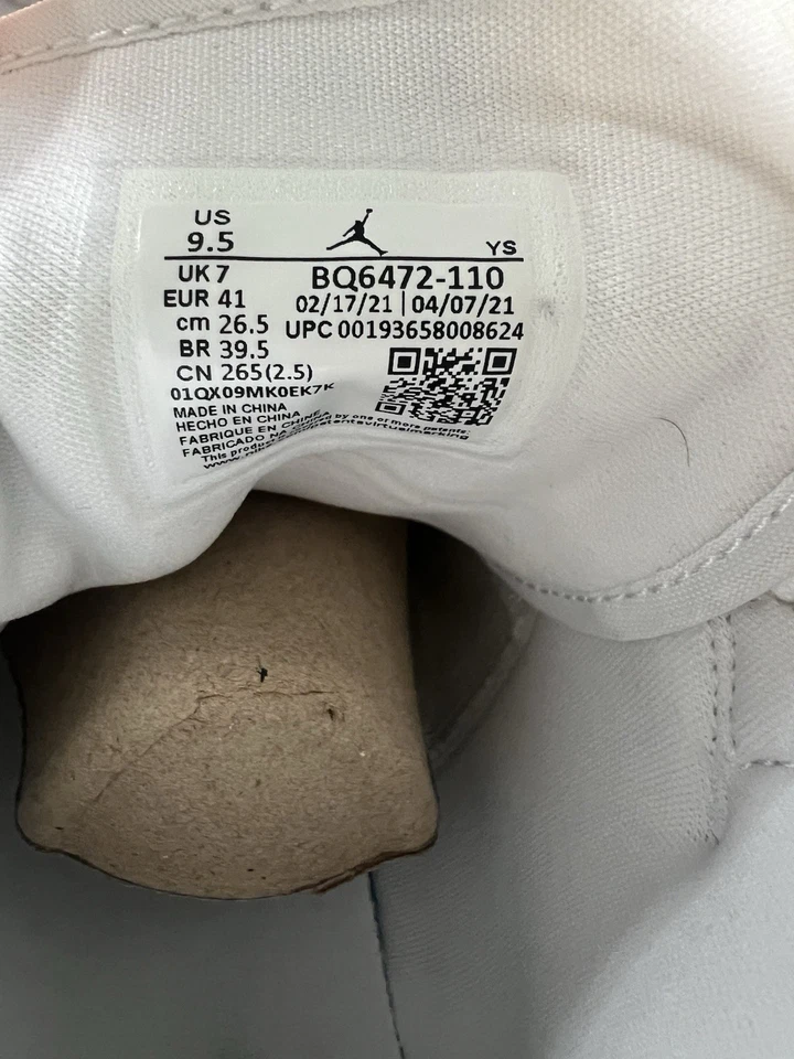 Jordan 1 Piel de Serpiente Blanca Talla Mediana 9.5 W Usado Una Vez Foto 4 de 4