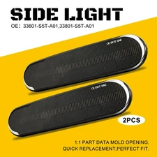 Set of 2 Smoke Bumper Side Marker Light Housing For For 2002-2005 Honda Civic