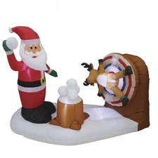 6' LED Animated Snowball Scene Christmas Inflatable Outdoor Yard Holiday Decor