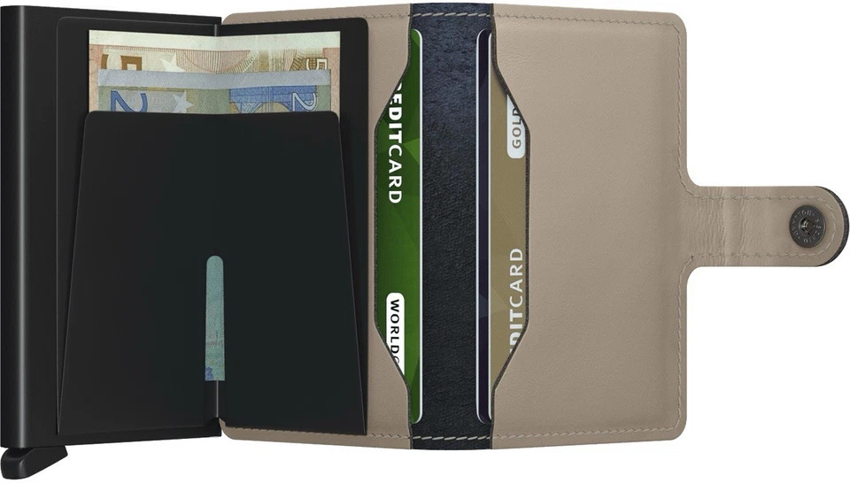 SECRID Mini wallet leather Card Holder Slim Matte Desert beige black RFID New - Image 3 of 3
