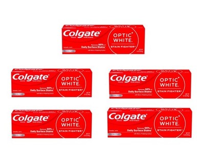 5 Colgate Optic White Stain Fighter Anticavity Fluoride 4.2 oz Toothpaste 