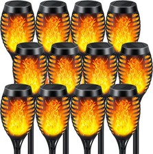 16 Flame Effect Solar Outdoor Lights Stake Garden Path Flickering LED Torch Lamp