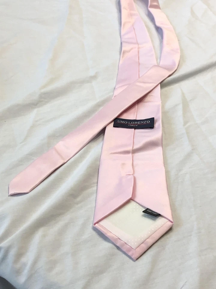 Corbata Umo Lorenzo Para Hombre Rosa Corbata Hecha a Mano Poliéster Vestido Formal Boda Baile de graduación Foto 3 de 4