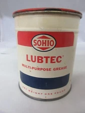 VINTAGE ADVERTISING SOHIO  1 LB GREASE AUTO OIL PETROLIANA EMPTY 0600