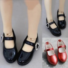 wamami Pink/Black Heart PU Leather Doll Shoes 1/4 MSD 1/3 SD DZ BJD Dollfie