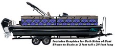 Purple Gray Repeating Diamond Graphic Wrap Decal Vinyl Fishing Bass Pontoon Boat