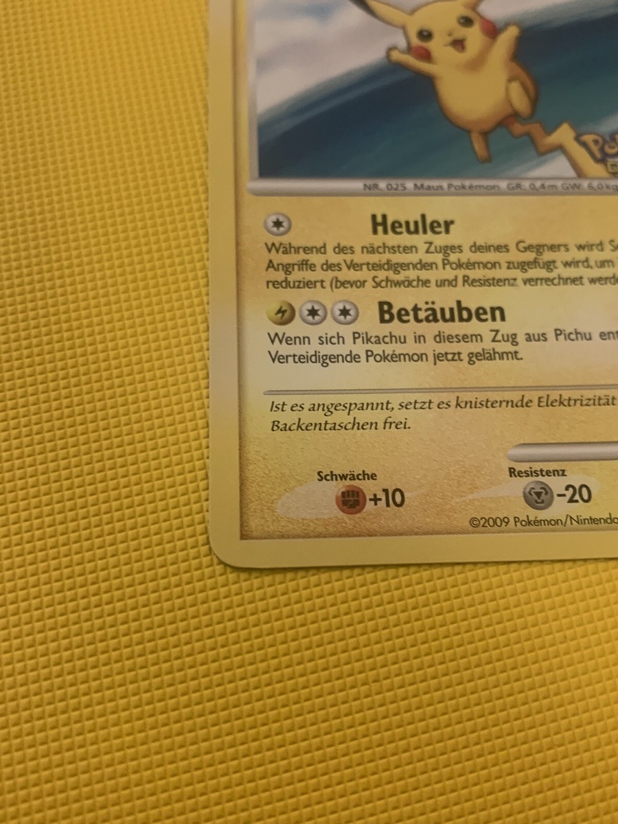 Pikachu 15/17 Stamped with Pokemon Day 2009 German NM promo rare