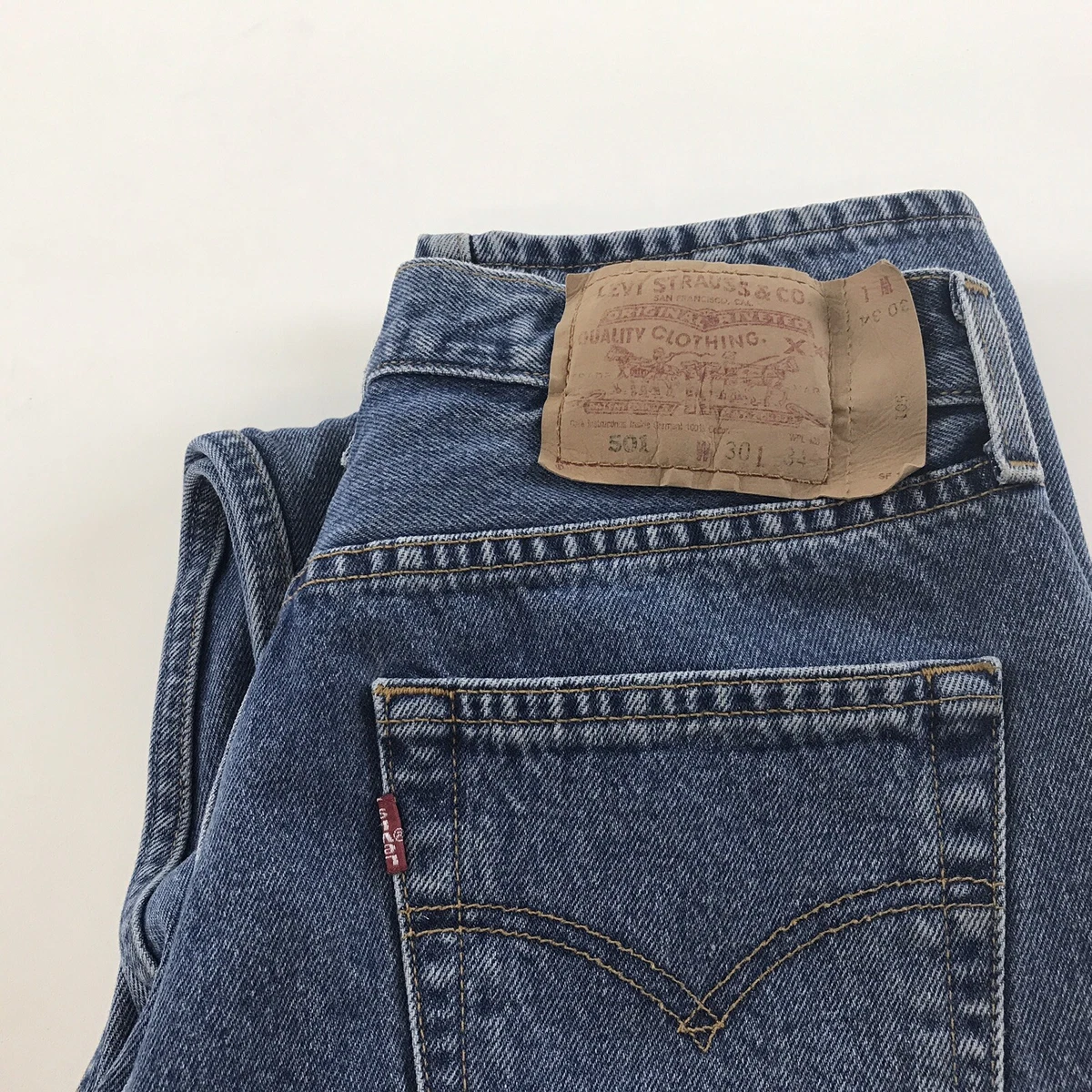 Levi's 501 Jeans Women's 28 x 33 (30 x 34 tag) 6501-0193 Vtg Button  Straight 90s