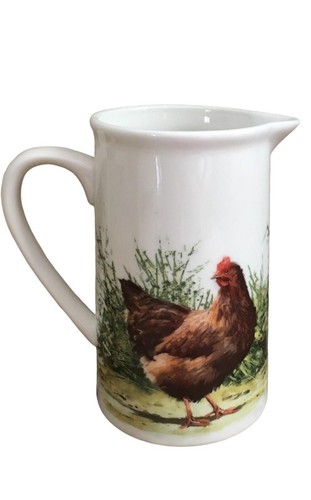 Macneil COCKEREL & HEN Fine China Jug 5 3/4" with Gift Box Country Farming Rural