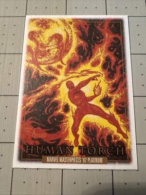 Human Torch 2024 Marvel Masterpieces Platinum Fantastic Four Canvas Short Print