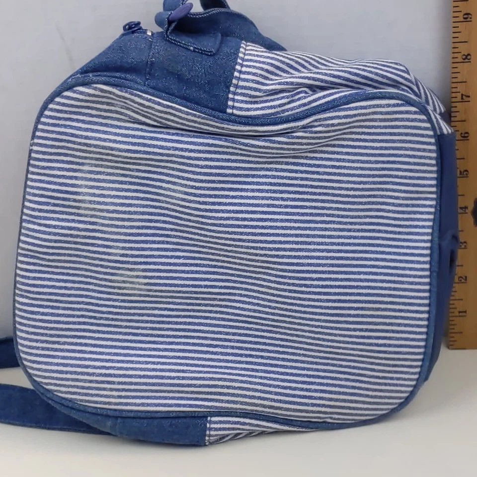 Bolso Bandolera OshKosh B'gosh Azul Denim Rayas Correa Ajustable Cartera Informal Foto 4 de 4