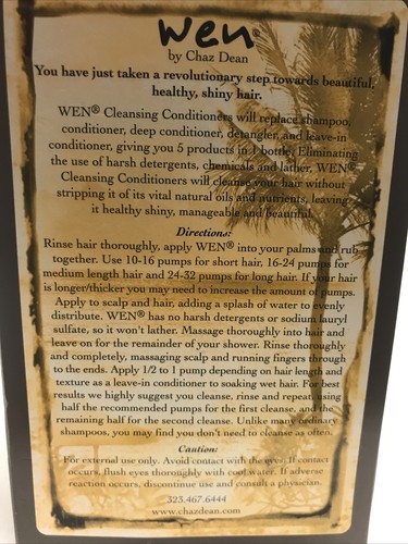 WEN Chaz Dean,16 oz Cleansing Conditioner New Sealed + PUMP, SUMMER MANGO COCONU - Picture 2 of 2
