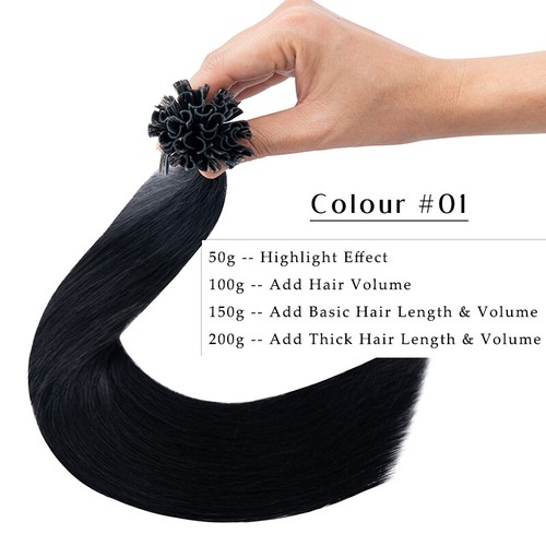 100% Real Remy Human Hair Extensions Keratin Nail U Tip Pre-bonded Indian Remy - Picture 17 of 54